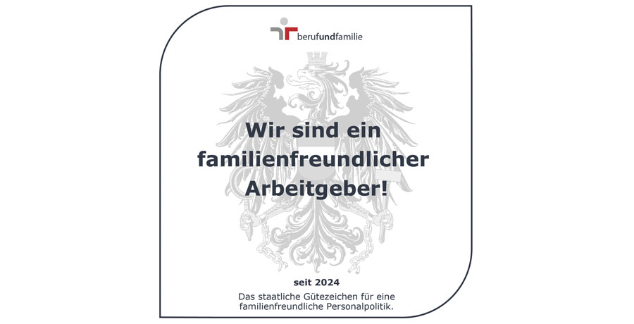 Zertifikat: Wir sind ein familienfreundlicher Arbeitgeber